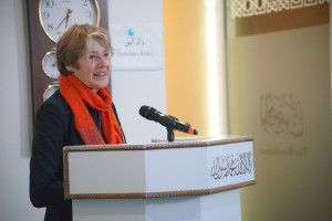 Ulrike Bahr beim Neujahrsempfang in der Ahmadiyya Muslim Jammat